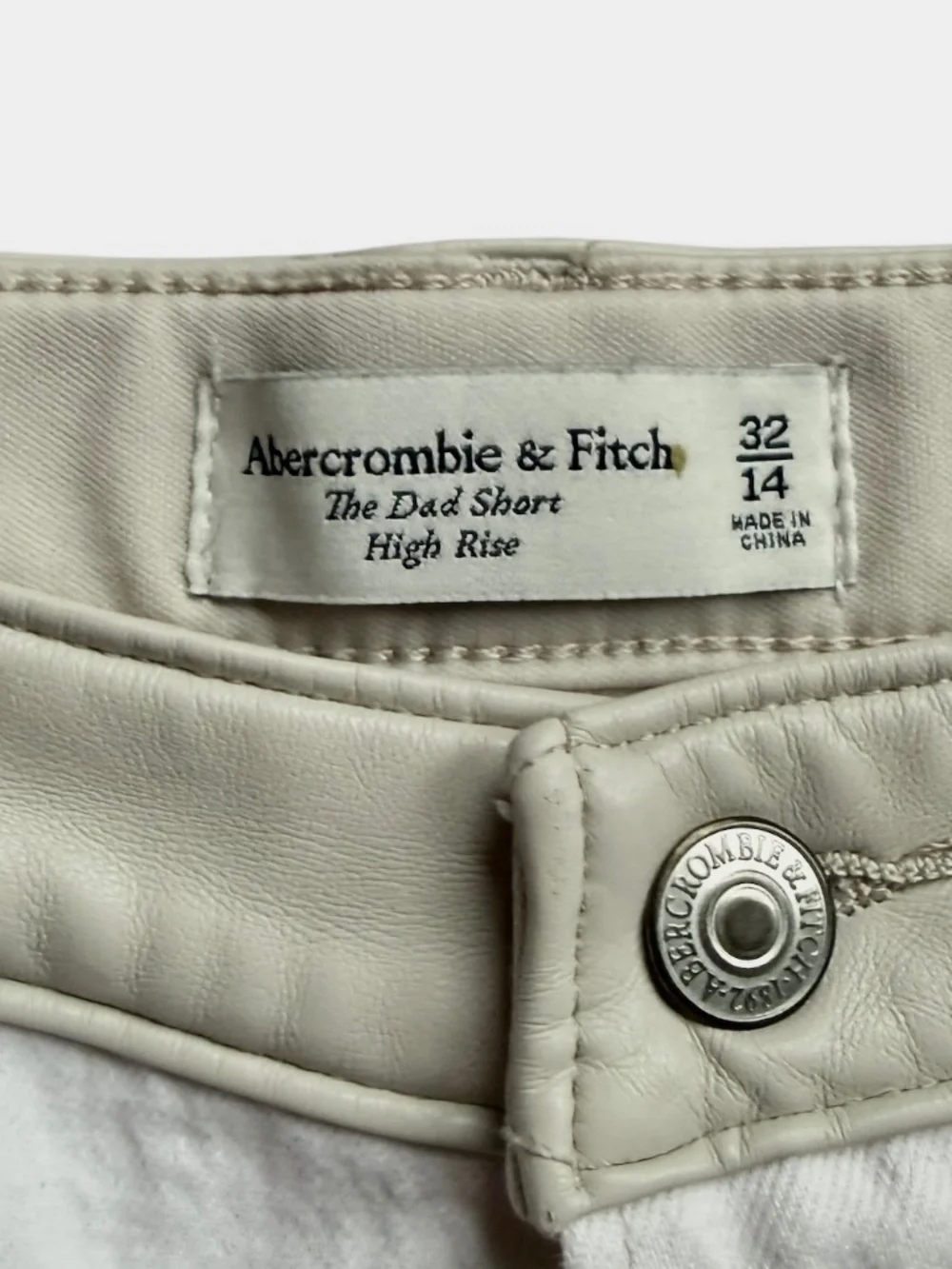 A&F Faux Leather and Denim High Rise Dad Shorts‎ Sz 32